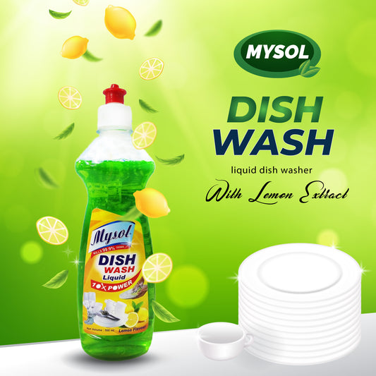 Mysol High-Quality Dishwashing Liquid - Lemon Flavor, 500ml